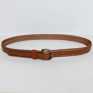 Antique Brass Chain Leather Boho Belt